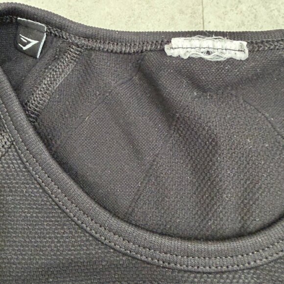 GYMSHARK Flex Sports Keyhole Long Sleeve Crop Top Black XS/Small - Picture 7 of 12